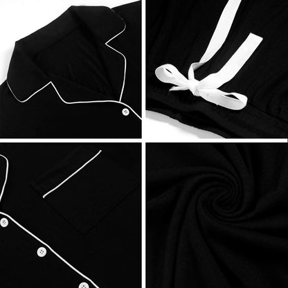 Womens Pajamas Set Short Sleeve Button down Sleepwear 2 Piece Pjs