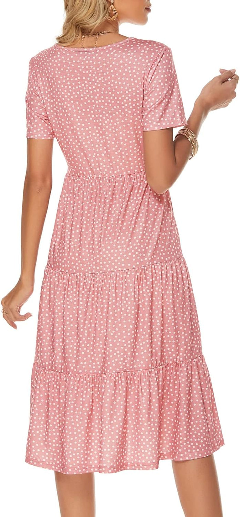Women'S Casual Summer Tiered Midi Dress 2026 V Neck Boho Sundress