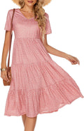 Women'S Casual Summer Tiered Midi Dress 2026 V Neck Boho Sundress